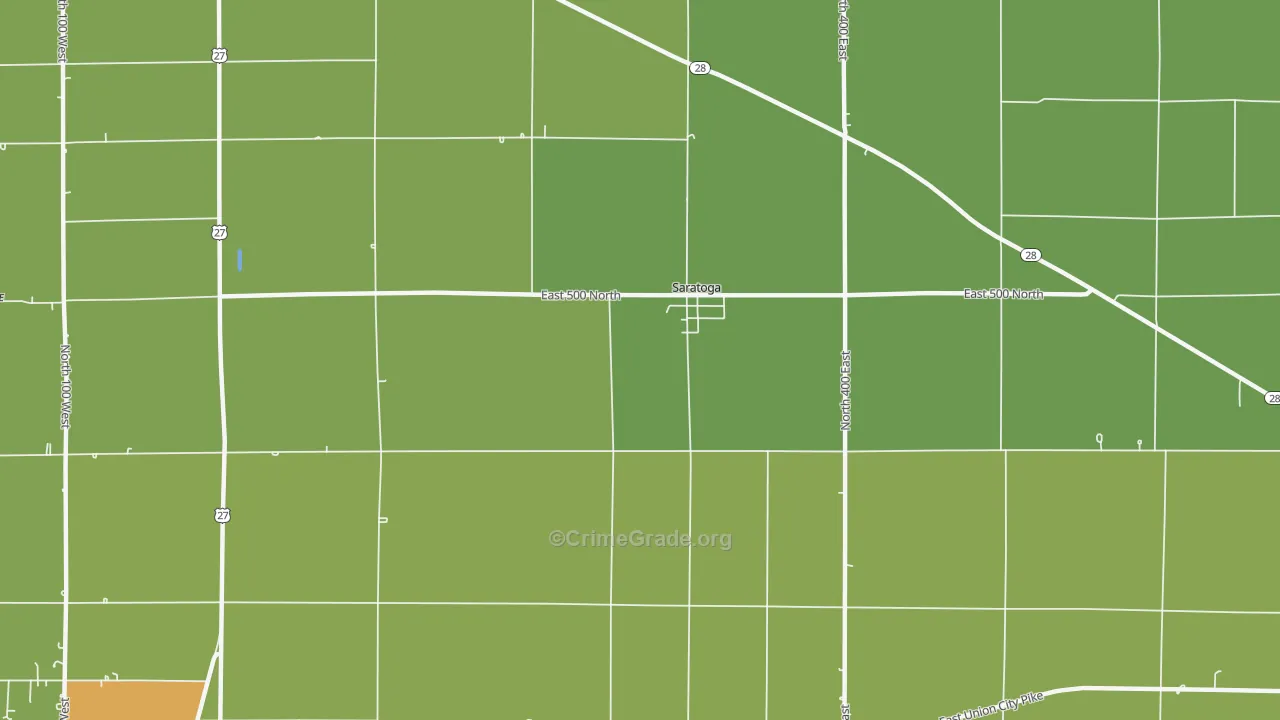 Saratoga, IN Map of Drug-Related Crime Rates