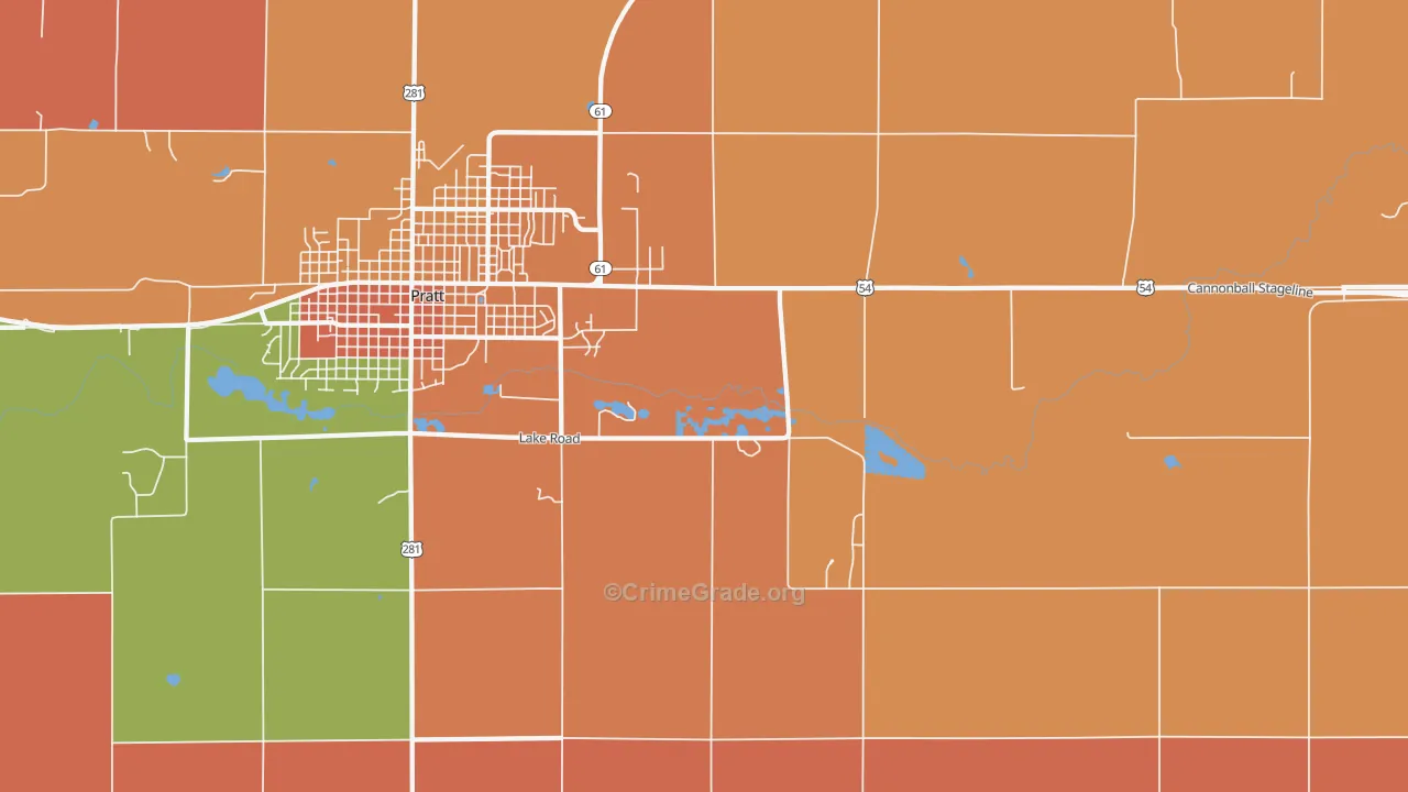 Saratoga, KS Map of Drug-Related Crime Rates