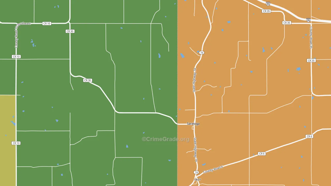 Saratoga, MN Map of Drug-Related Crime Rates