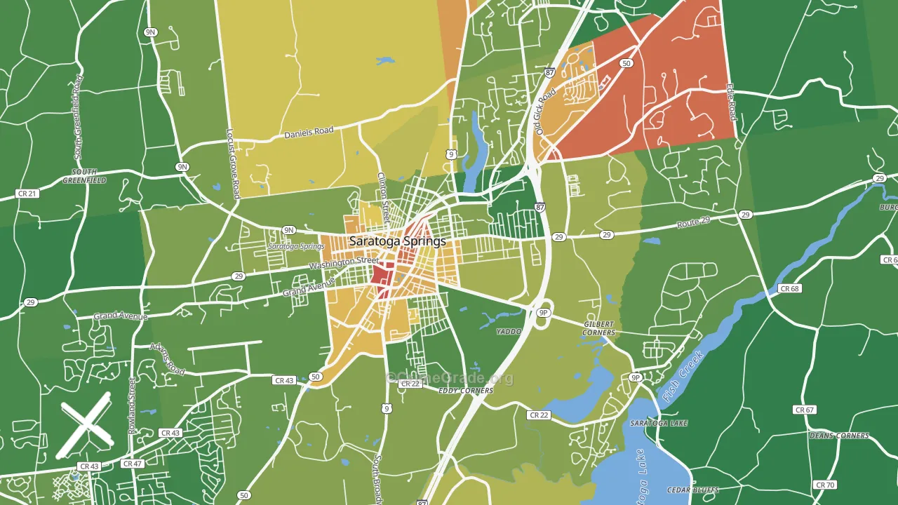 Saratoga Springs, NY Map of Drug-Related Crime Rates