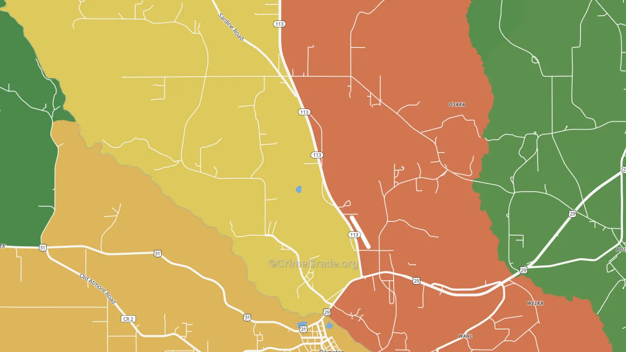 Sardine, AL Map of Drug-Related Crime Rates