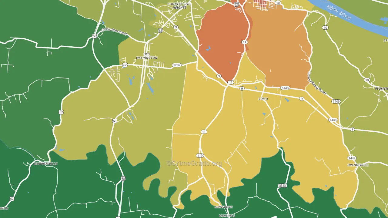 Sardis, KY Map of Drug-Related Crime Rates