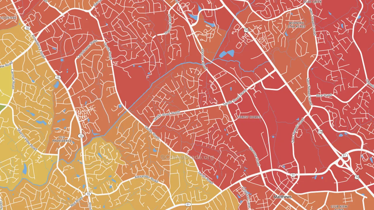 Sardis Woods, Charlotte, NC Map of Drug-Related Crime Rates