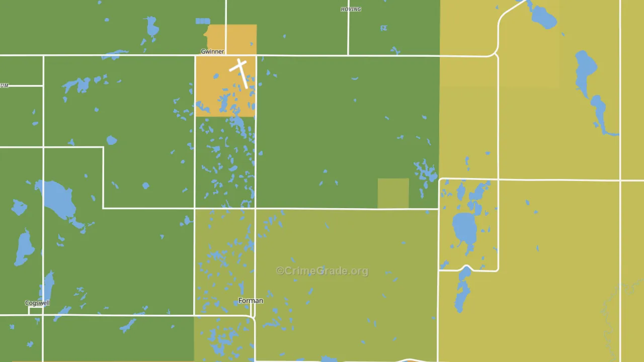 Sargent County, ND Map of Drug-Related Crime Rates