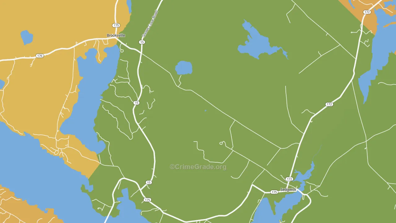 Sargentville, ME Map of Drug-Related Crime Rates