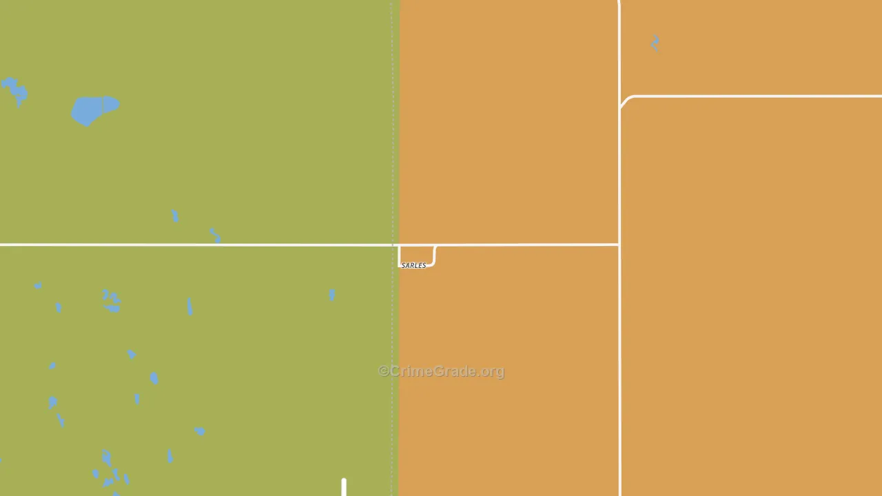 Sarles, ND Map of Drug-Related Crime Rates