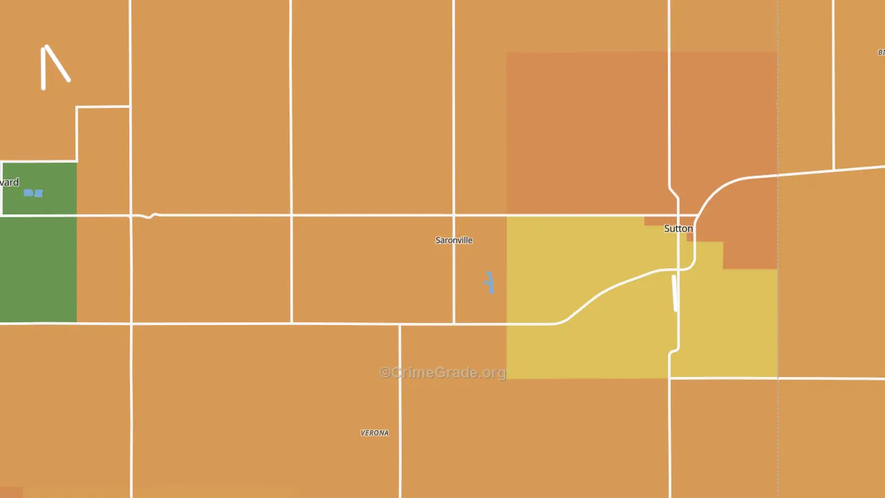Saronville, NE Map of Drug-Related Crime Rates