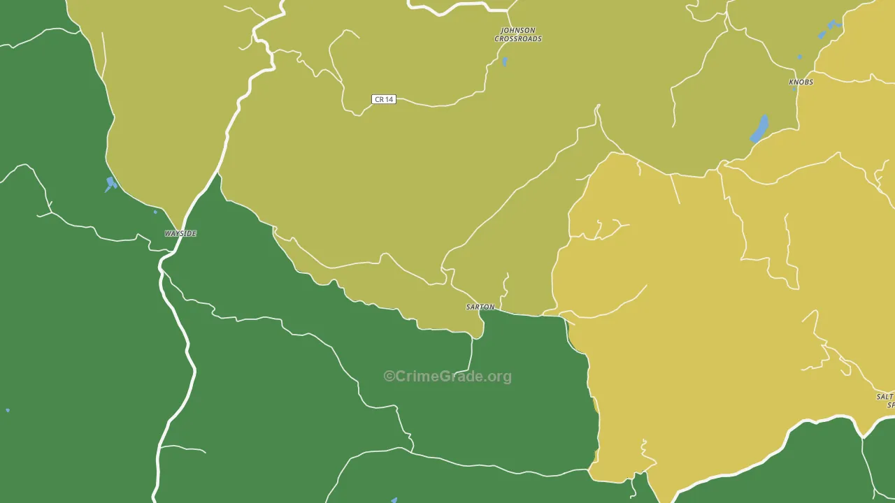 Sarton, WV Map of Drug-Related Crime Rates