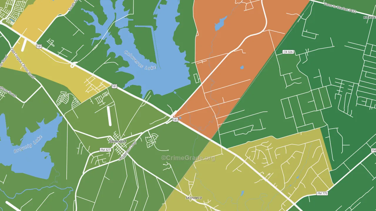 Saspamco, TX Map of Drug-Related Crime Rates