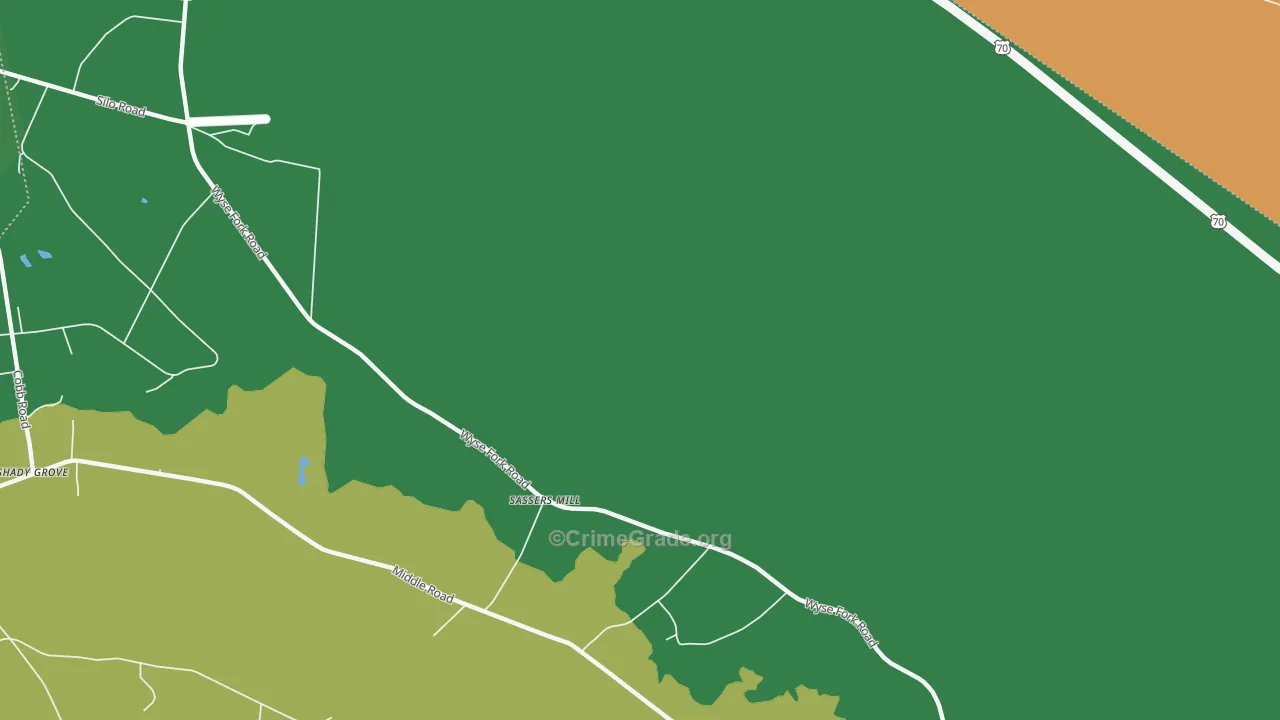 Sassers Mill, NC Map of Drug-Related Crime Rates