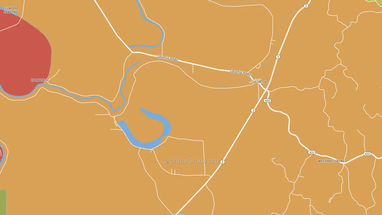 Satartia, MS Map of Drug-Related Crime Rates