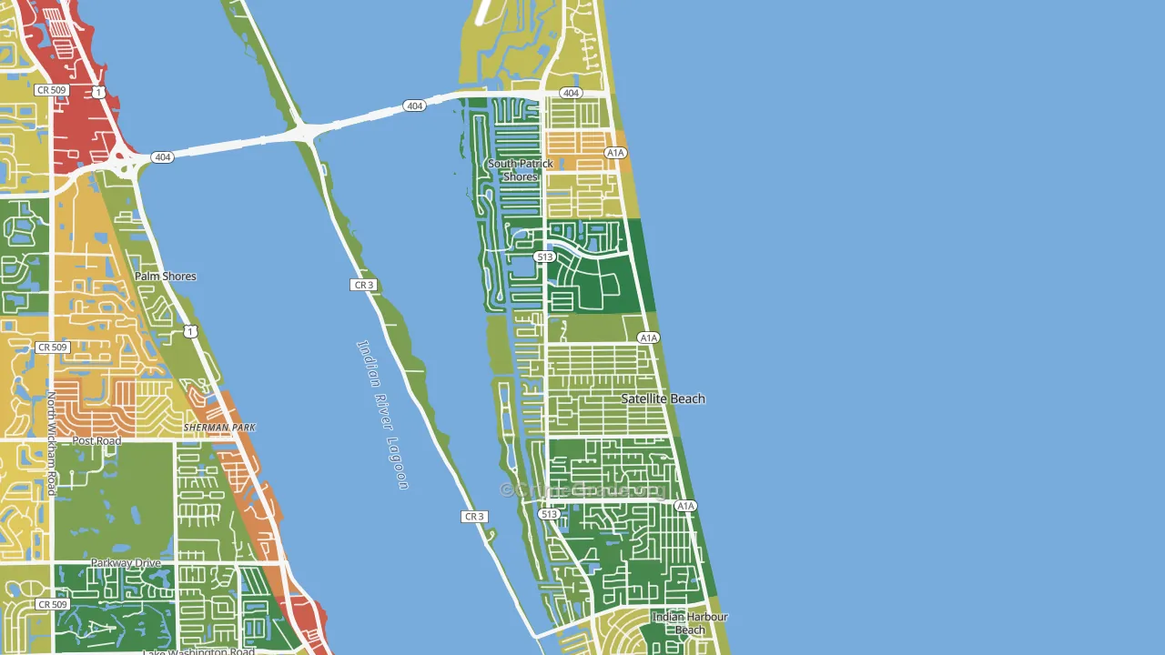 Satellite Beach, FL Map of Drug-Related Crime Rates