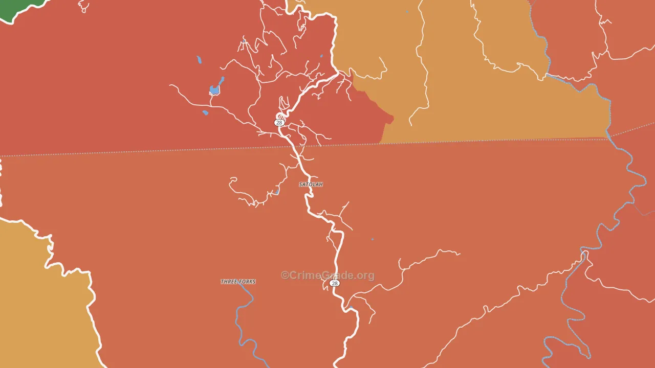 Satolah, GA Map of Drug-Related Crime Rates