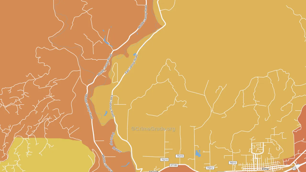 Satsop, WA Map of Drug-Related Crime Rates