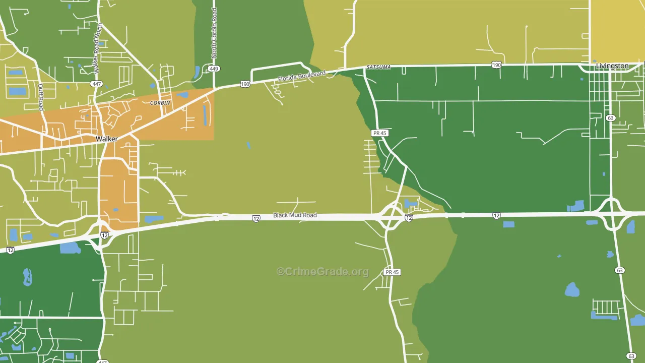 Satsuma, LA Map of Drug-Related Crime Rates