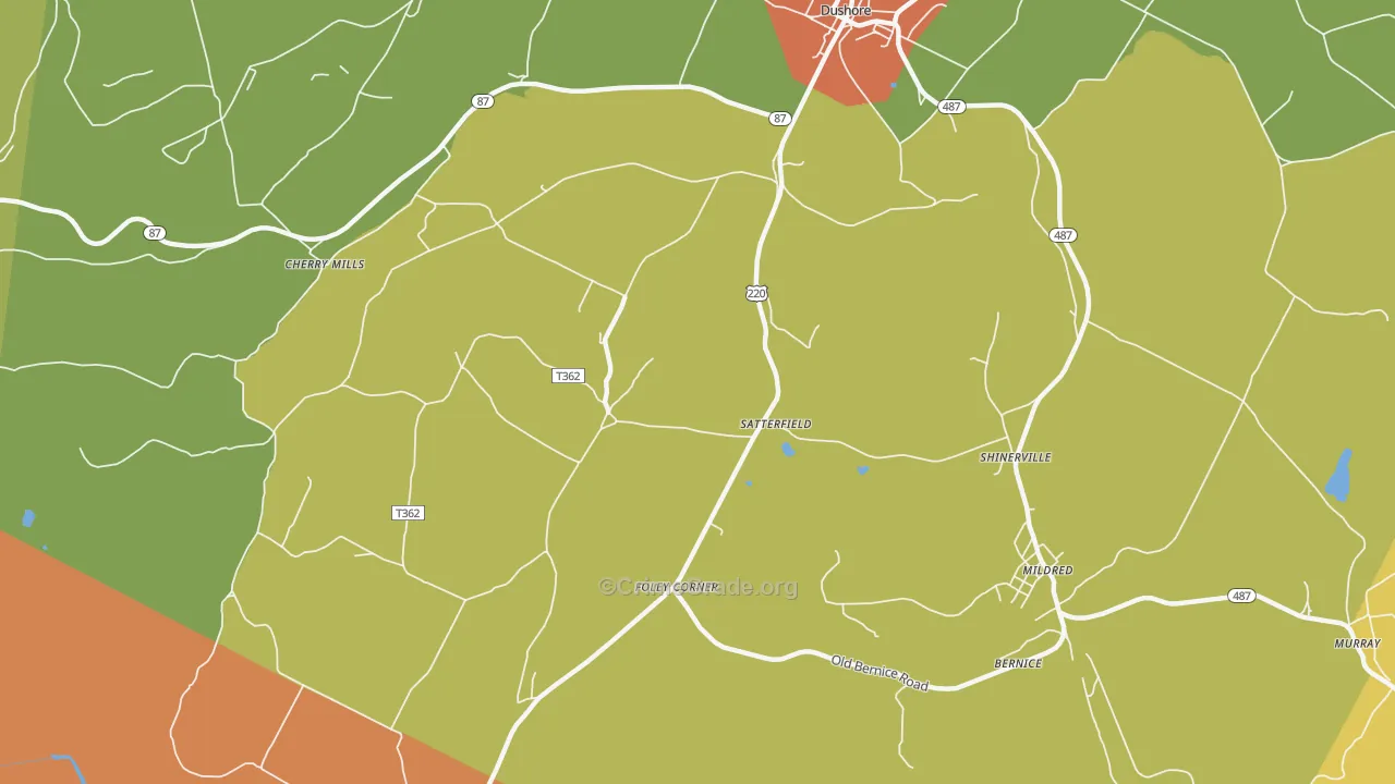 Satterfield, PA Map of Drug-Related Crime Rates