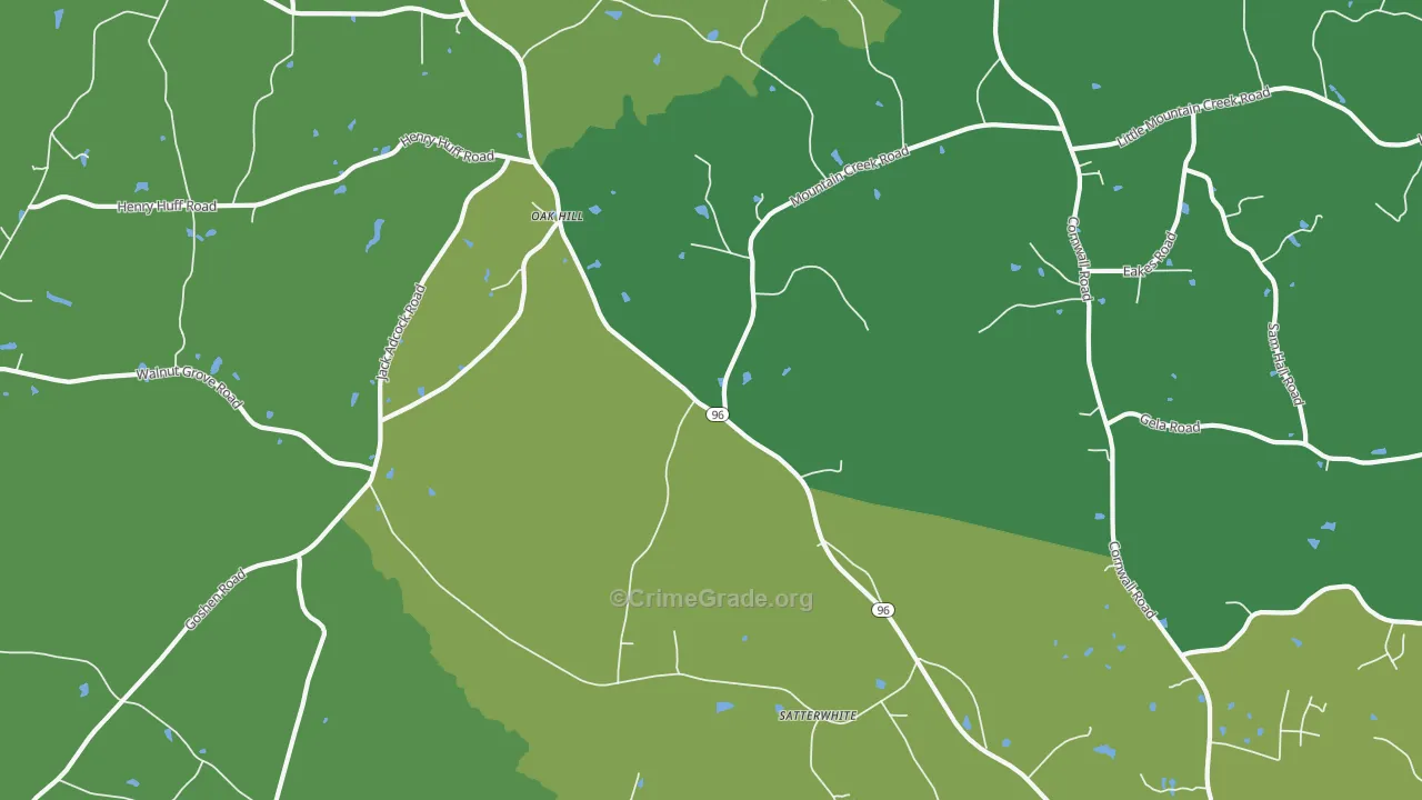 Satterwhite, NC Map of Drug-Related Crime Rates