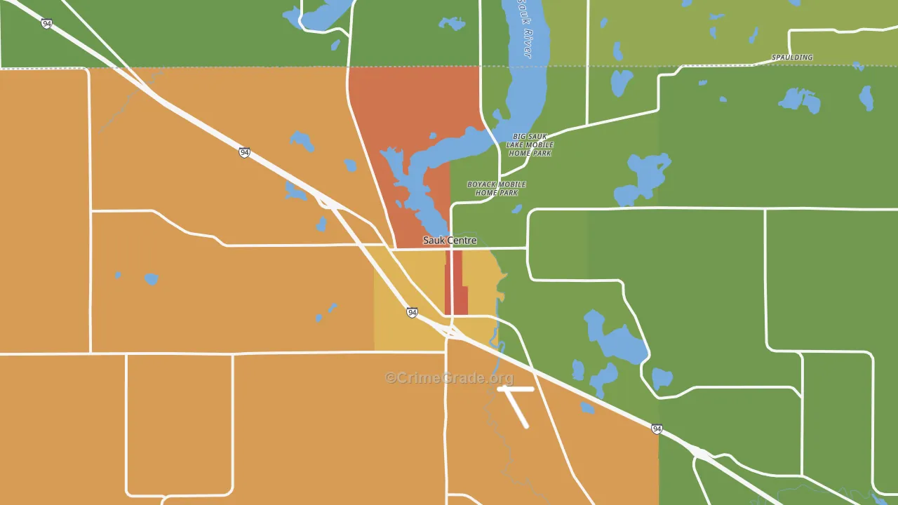 Sauk Centre, MN Map of Drug-Related Crime Rates