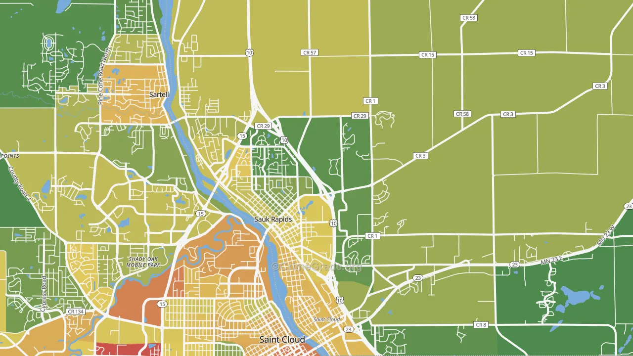 Sauk Rapids, MN Map of Drug-Related Crime Rates