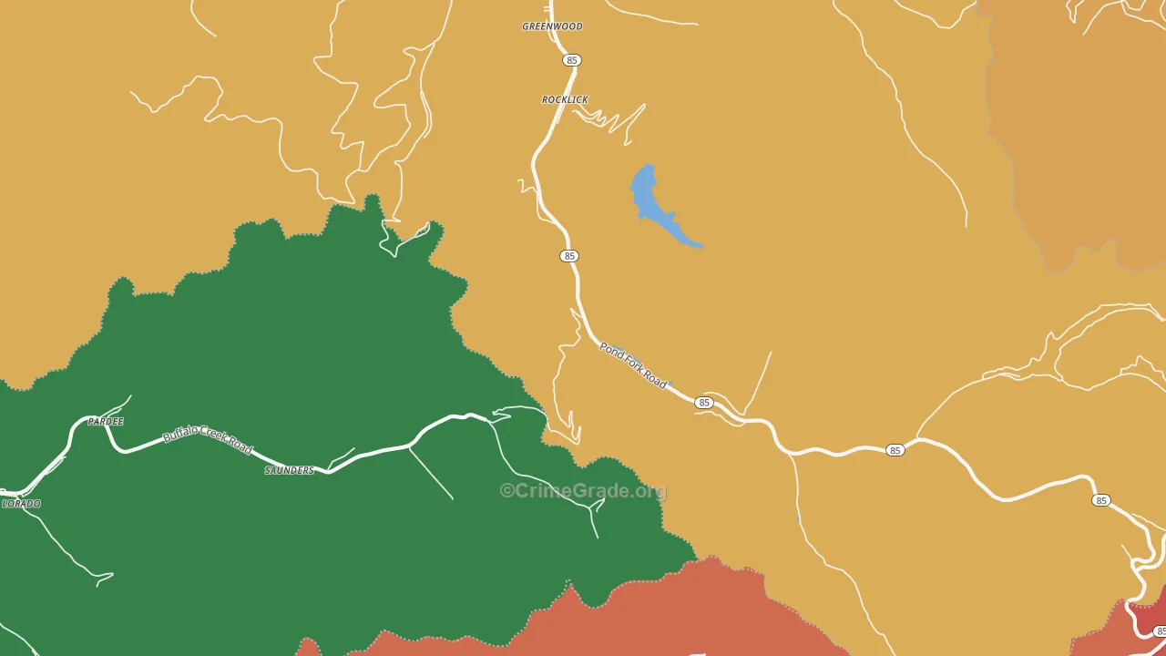 Saunders, WV Map of Drug-Related Crime Rates
