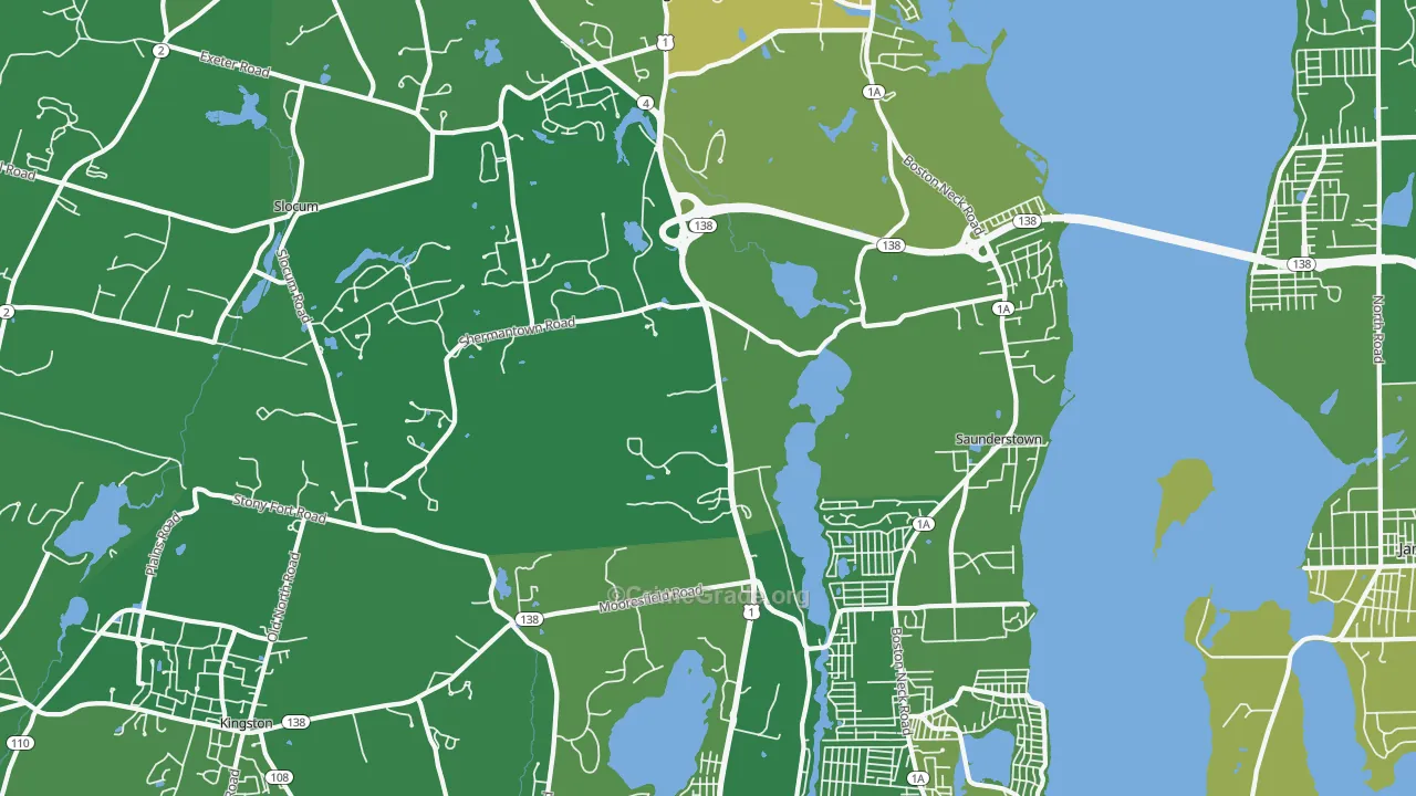 Saunderstown, RI Map of Drug-Related Crime Rates