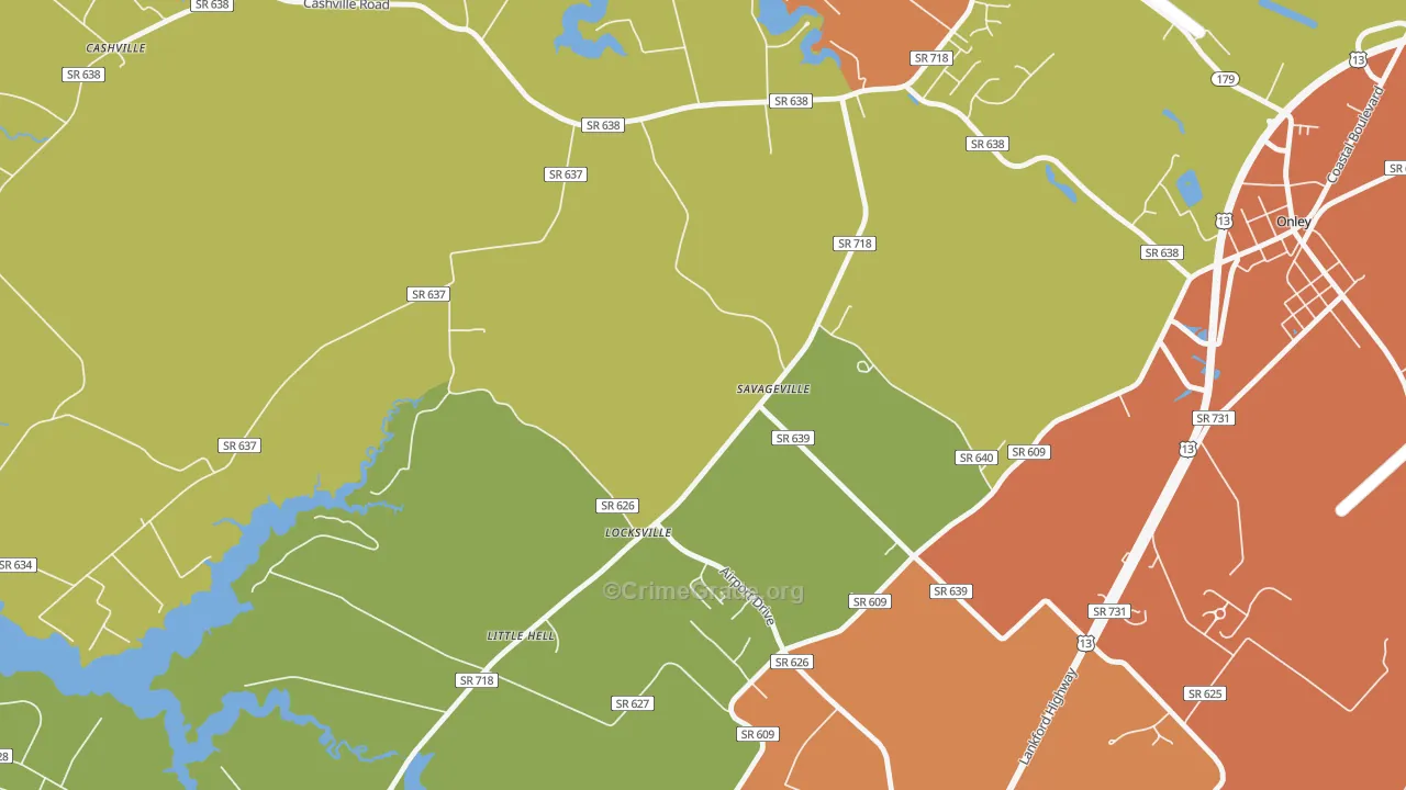 Savageville, VA Map of Drug-Related Crime Rates