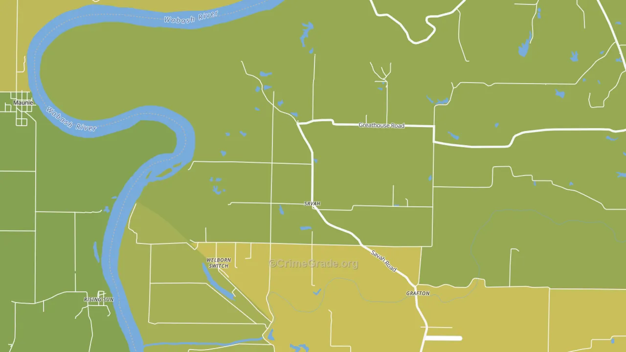Savah, IN Map of Drug-Related Crime Rates