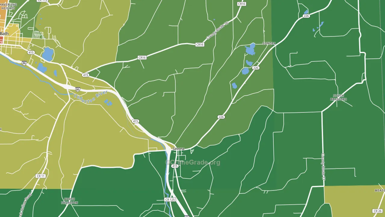 Savona, NY Map of Drug-Related Crime Rates