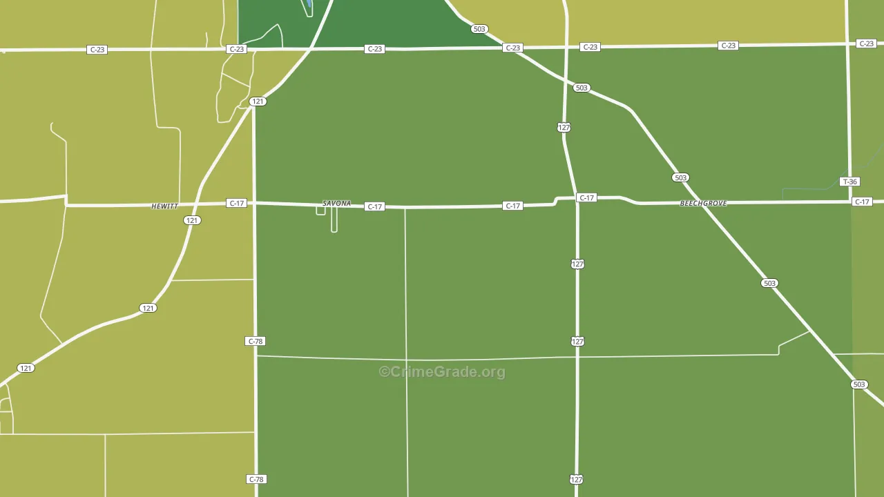 Savona, OH Map of Drug-Related Crime Rates