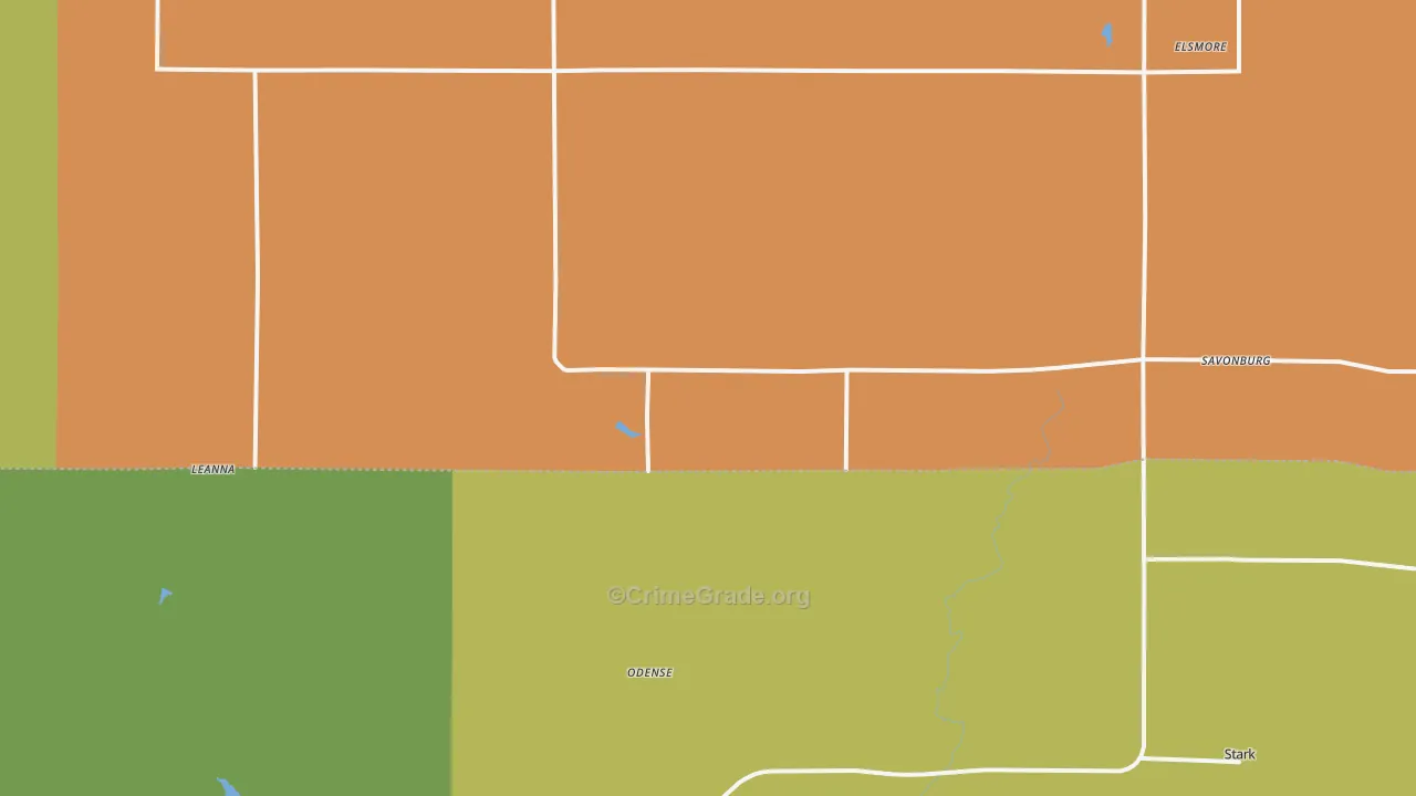 Savonburg, KS Map of Drug-Related Crime Rates