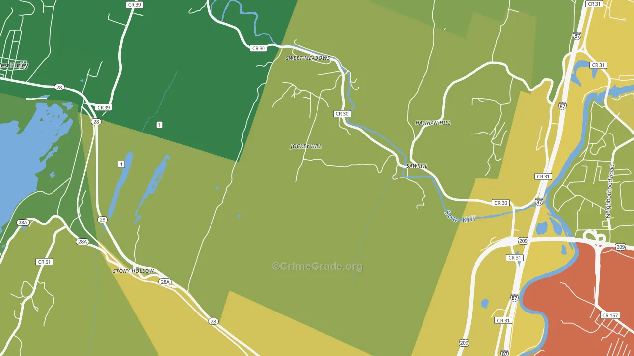 Sawkill, NY Map of Drug-Related Crime Rates