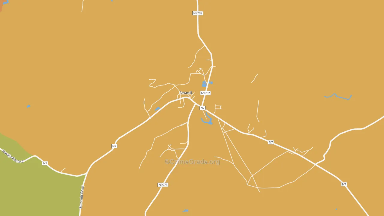 Sawmill, AZ Map of Drug-Related Crime Rates