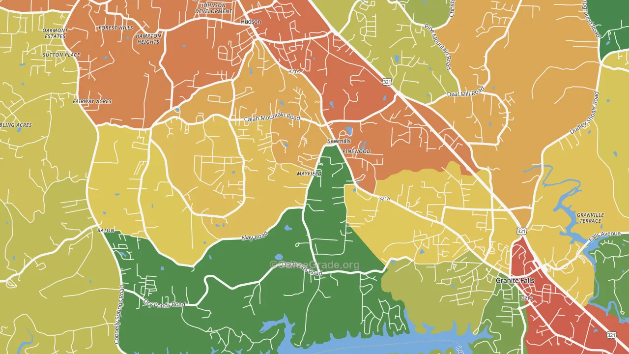 Sawmills, NC Map of Drug-Related Crime Rates