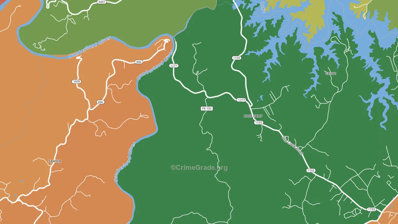 Sawyer, KY Map of Drug-Related Crime Rates