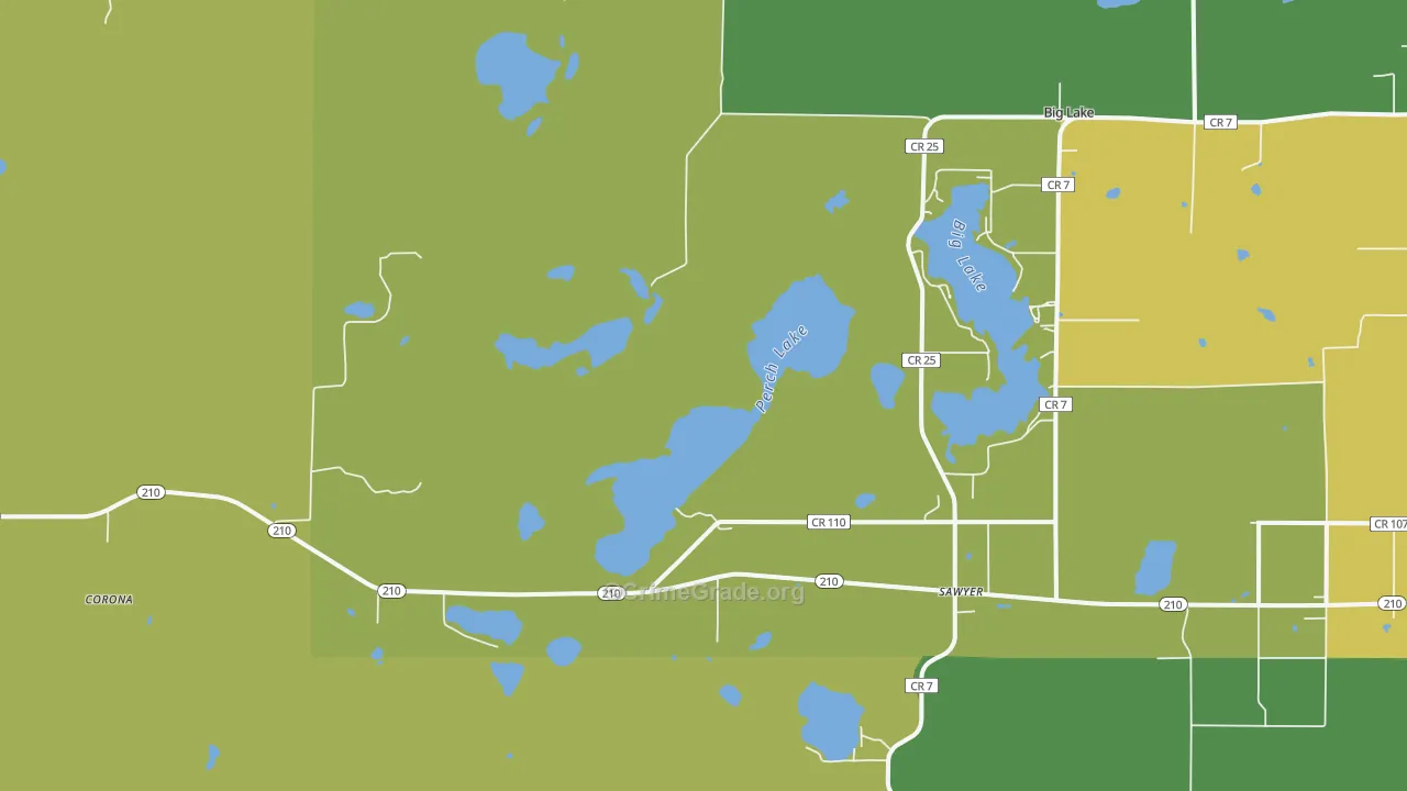 Sawyer, MN Map of Drug-Related Crime Rates