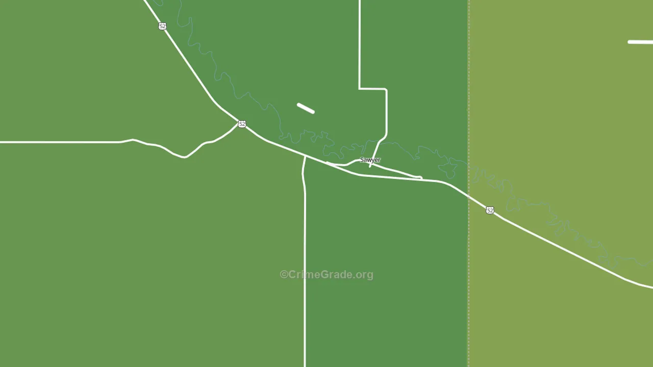 Sawyer, ND Map of Drug-Related Crime Rates