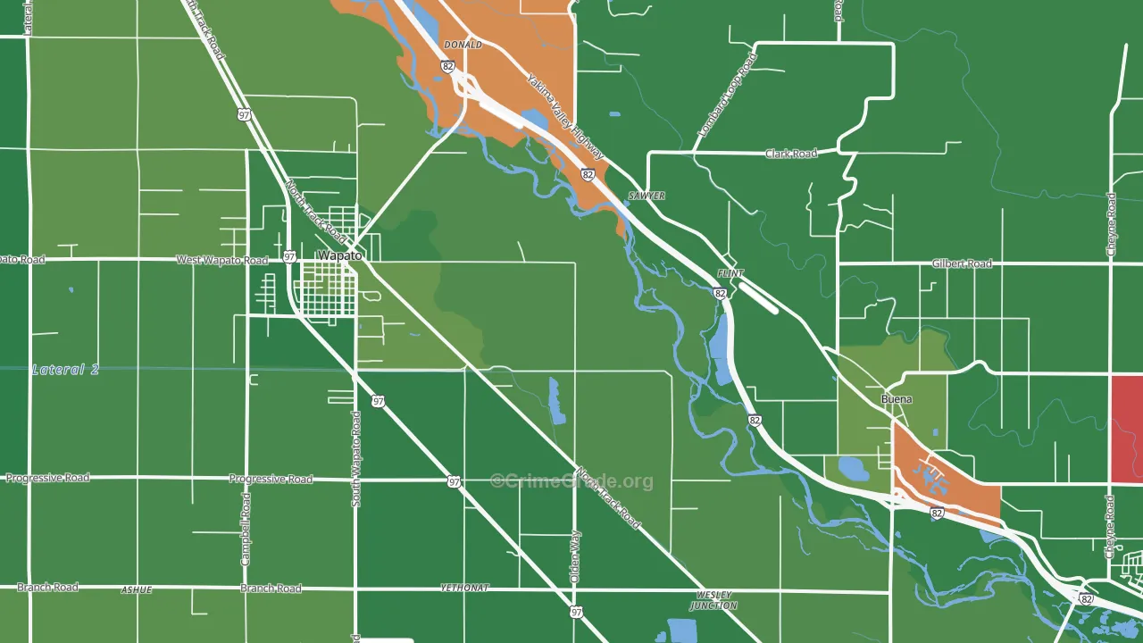 Sawyer, WA Map of Drug-Related Crime Rates
