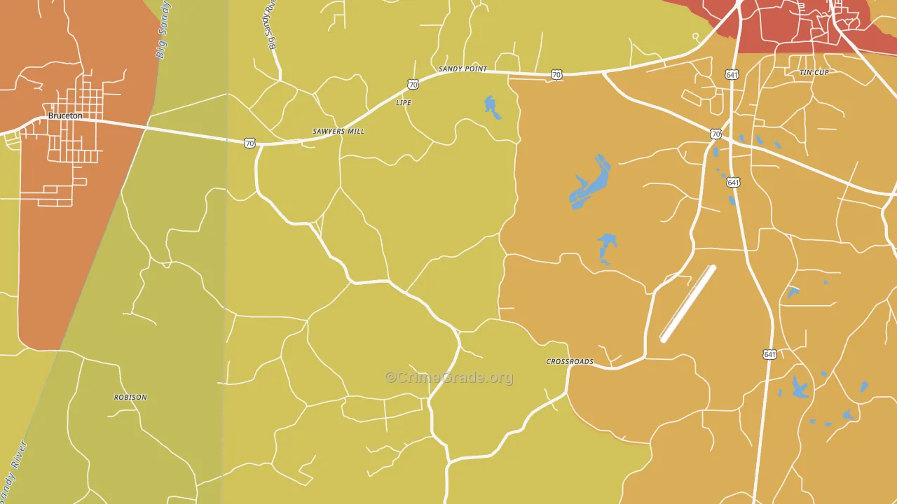 Sawyers Mill, TN Map of Drug-Related Crime Rates