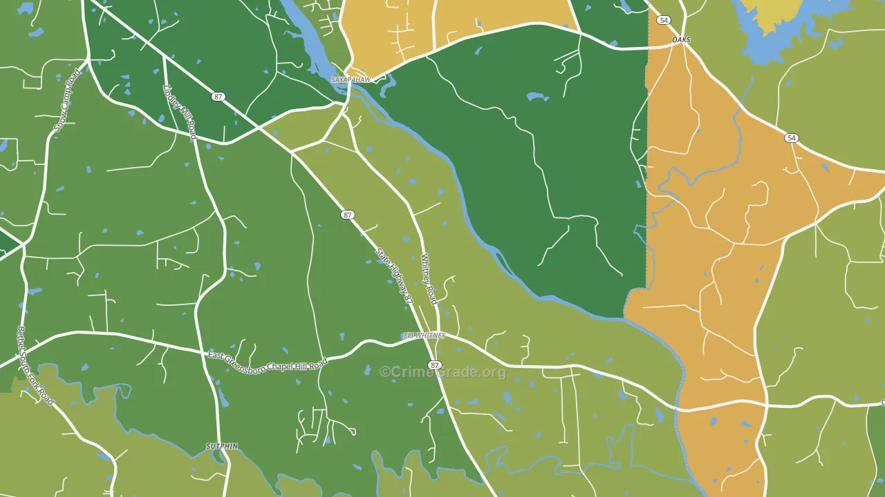 Saxapahaw, NC Map of Drug-Related Crime Rates