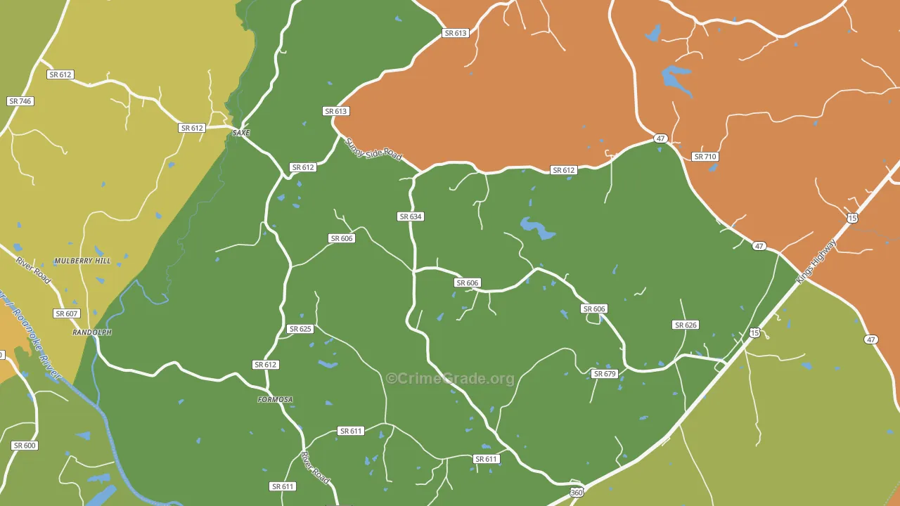 Saxe, VA Map of Drug-Related Crime Rates