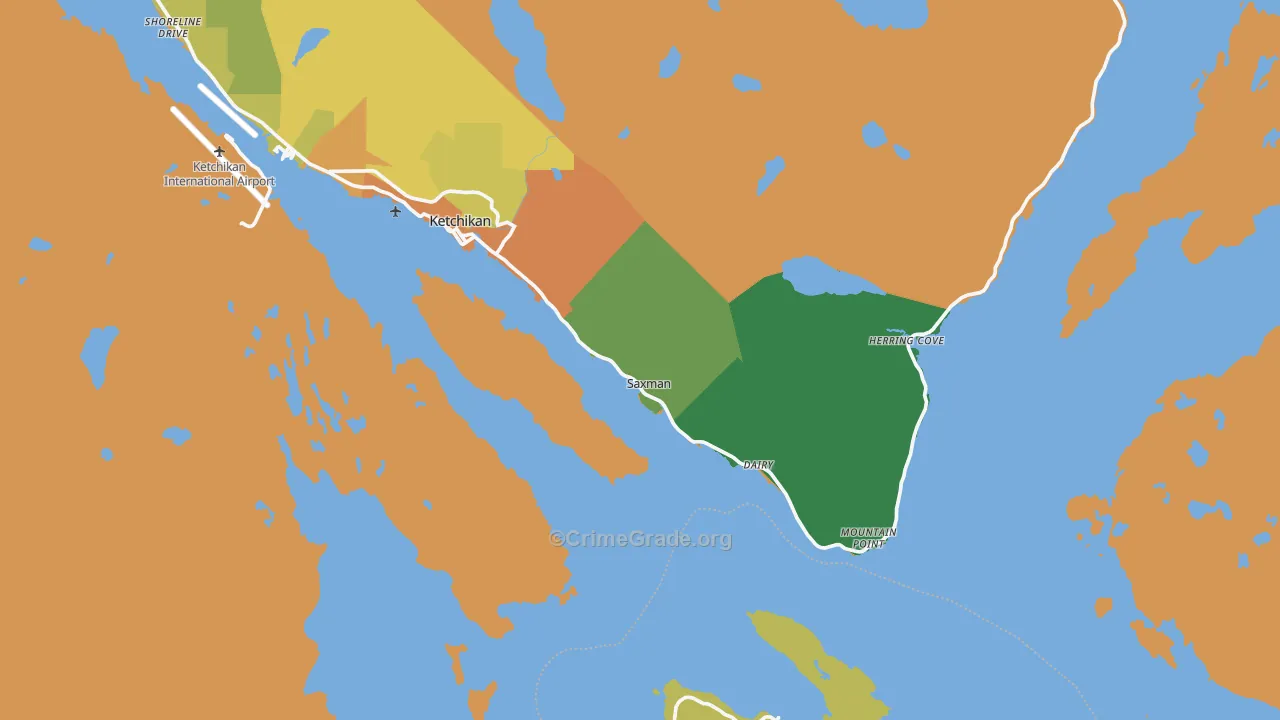 Saxman, AK Map of Drug-Related Crime Rates