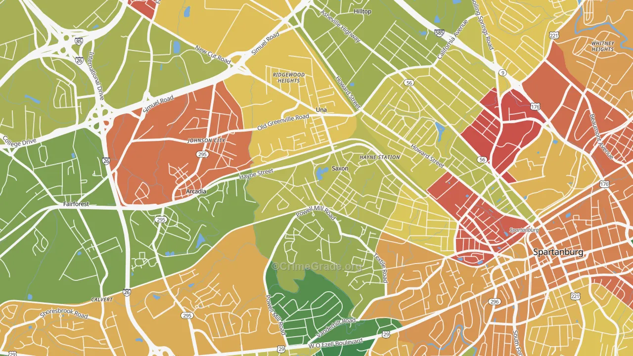 Saxon, SC Map of Drug-Related Crime Rates