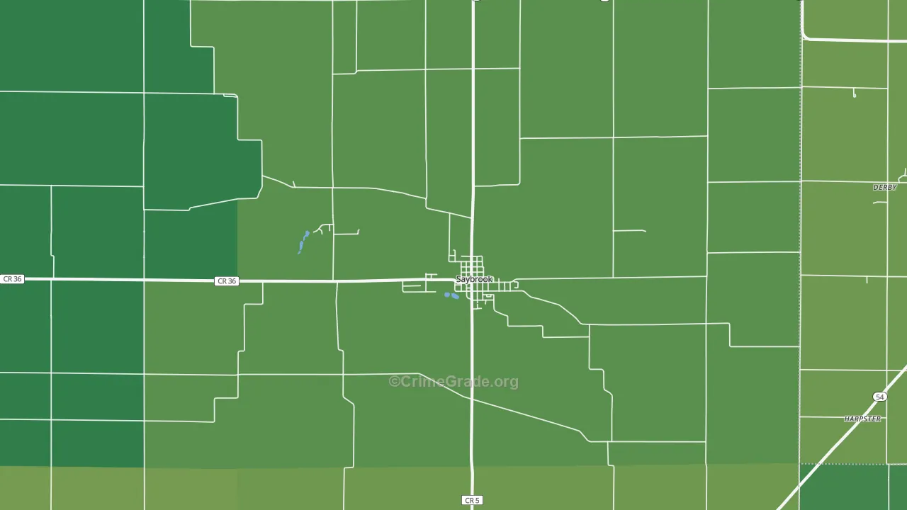 Saybrook, IL Map of Drug-Related Crime Rates