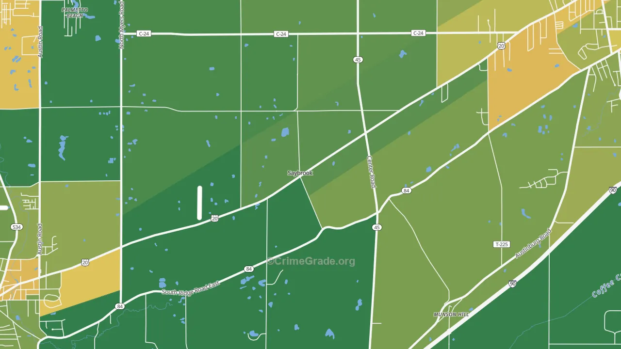 Saybrook, OH Map of Drug-Related Crime Rates