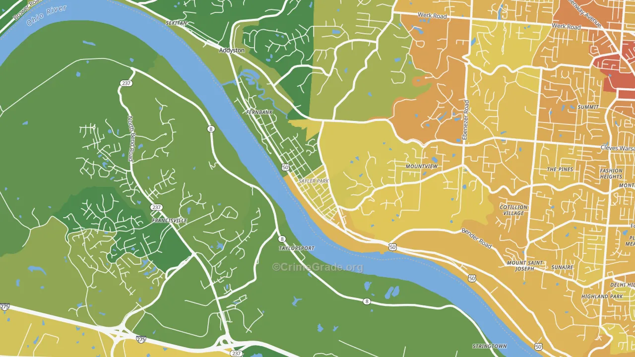 Sayler Park, Cincinnati, OH Map of Drug-Related Crime Rates