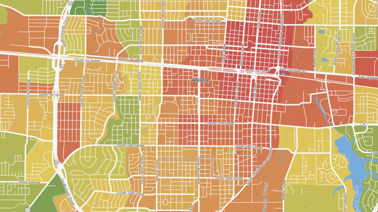 Sayles Boulevard Area, Abilene, TX Map of Drug-Related Crime Rates