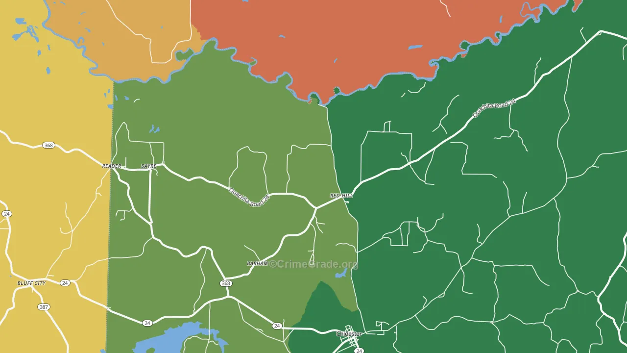 Sayre, AR Map of Drug-Related Crime Rates