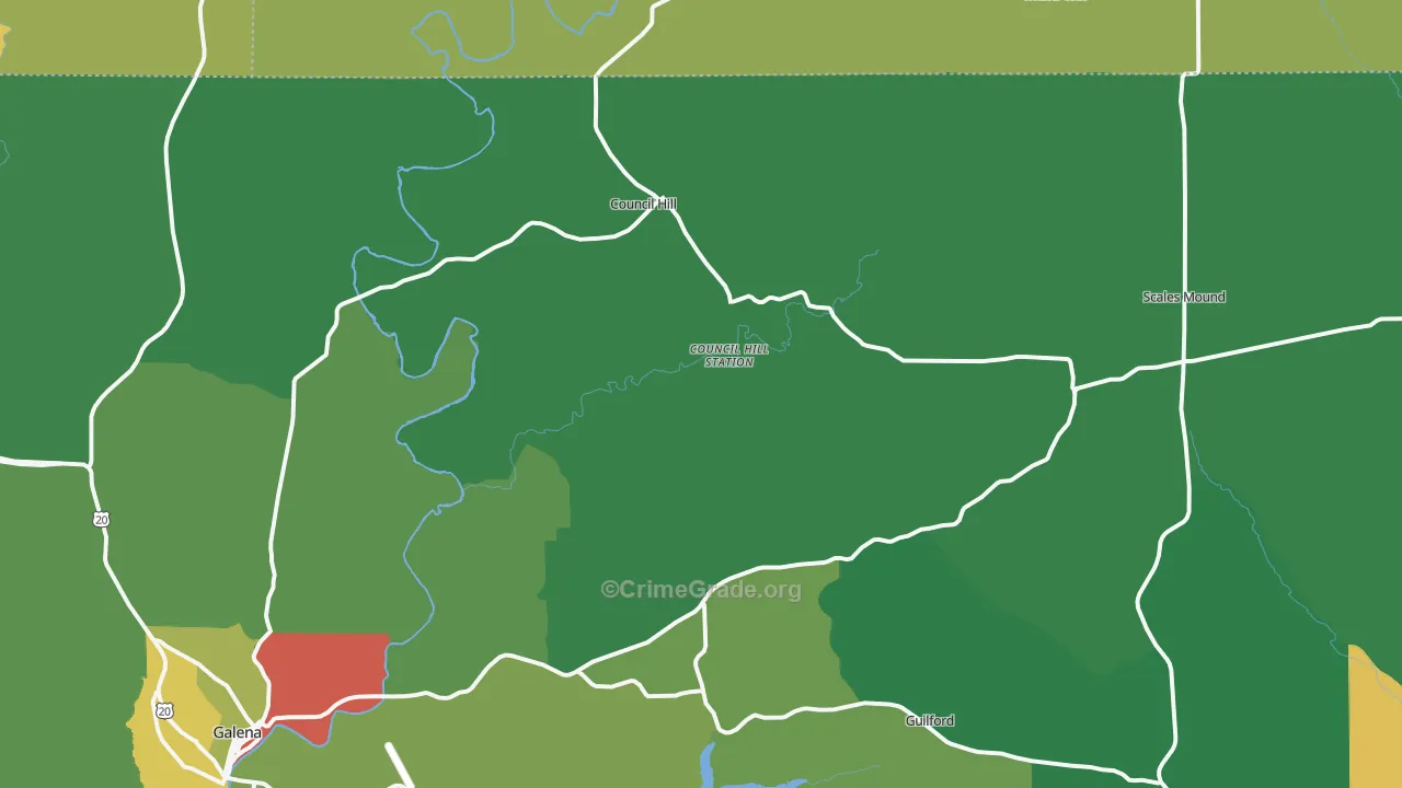 Scales Mound, IL Map of Drug-Related Crime Rates