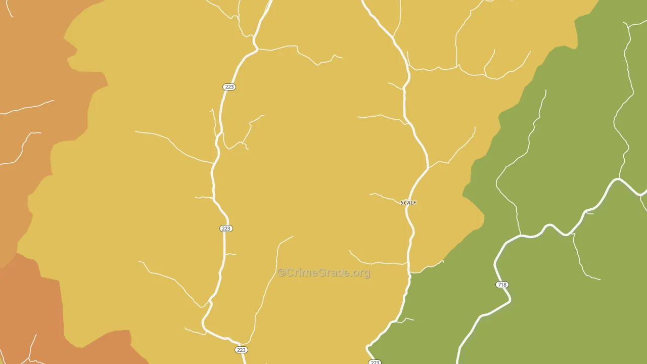 Scalf, KY Map of Drug-Related Crime Rates