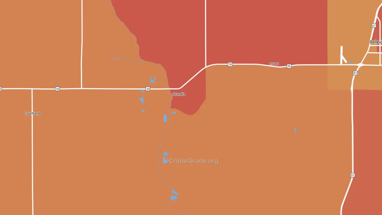 Scandia, KS Map of Drug-Related Crime Rates